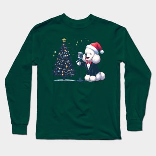 Poodle Dog Singing Christmas Long Sleeve T-Shirt